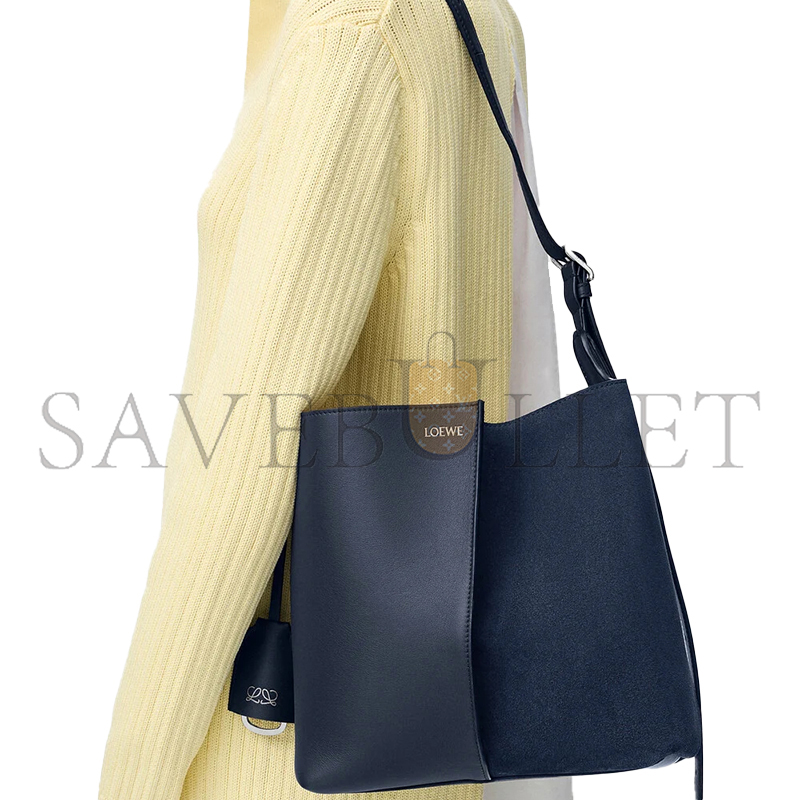 L0ew* MEDIUM BILBAO BUCKET IN SOFT CALFSKIN AND SUEDE A418WRPX01 (26*25*13cm)